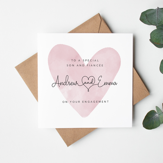 Sweet Love Engagement Card for Son and Fiancee/Fiance