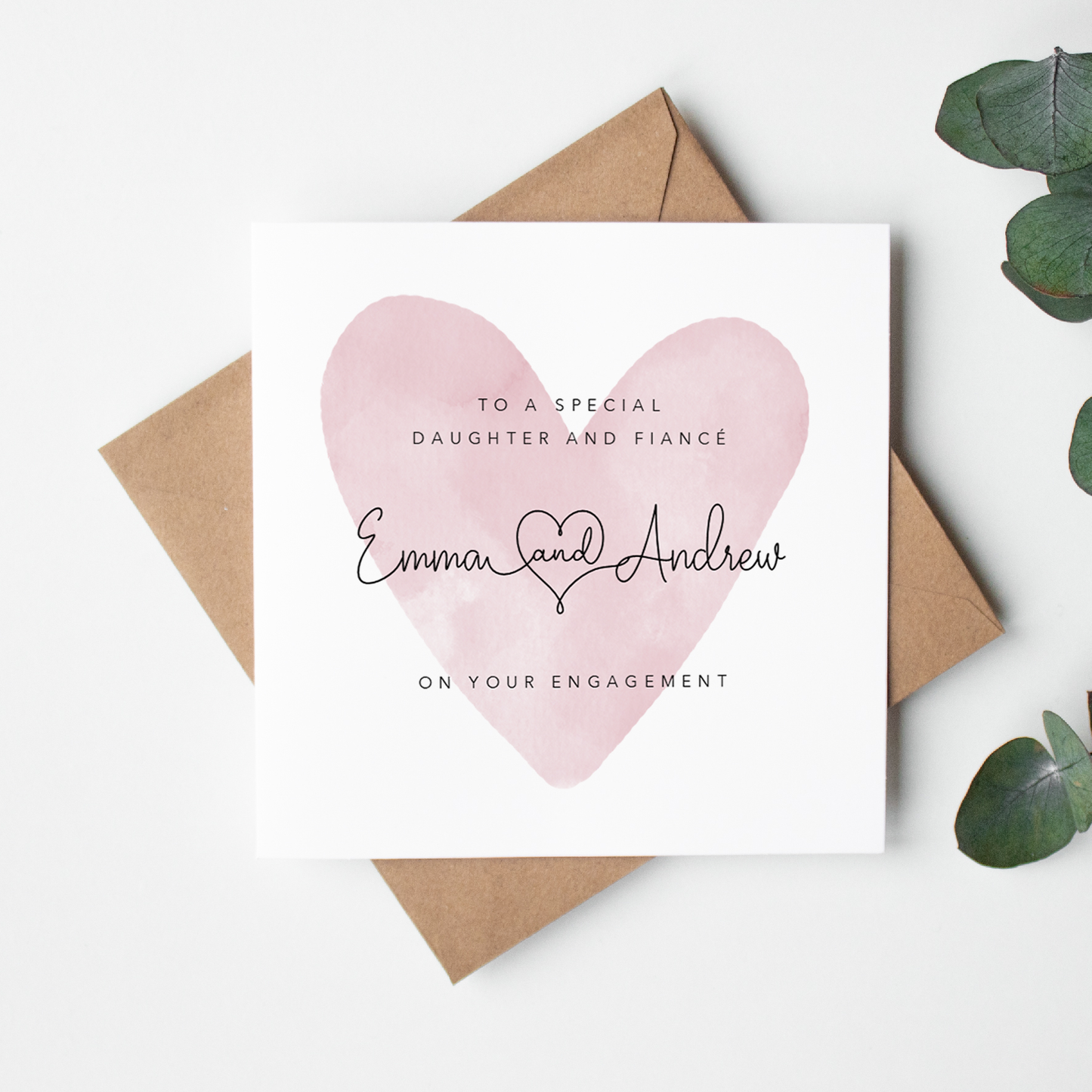 Sweet Love Engagement Card for Daughter and Fiance/Fiancee