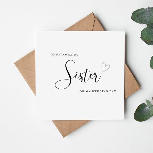 Wedding Day card for Sister