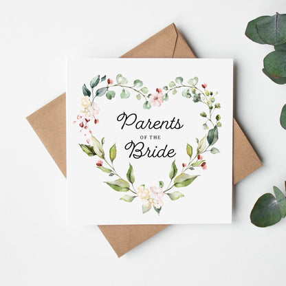 Parents of the Bride Card - Heart Wreath