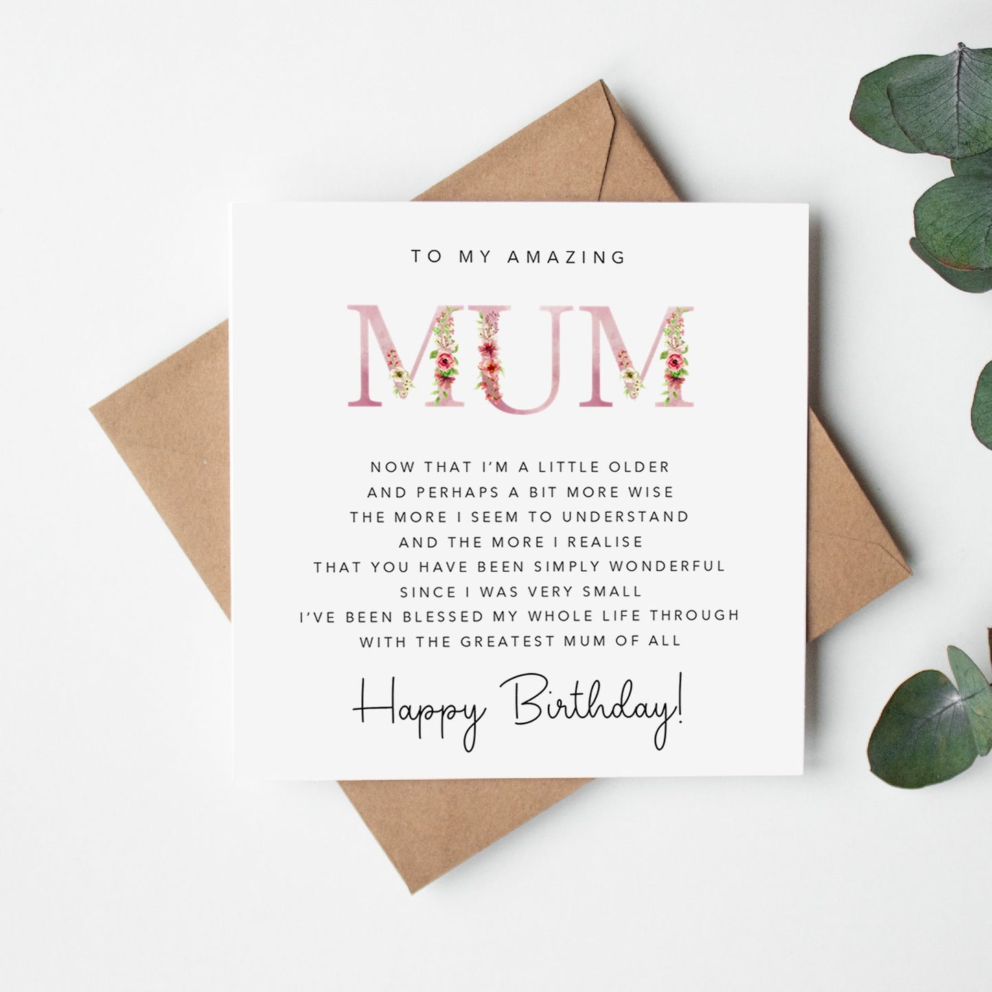 Mum Birthday Card with verse/poem