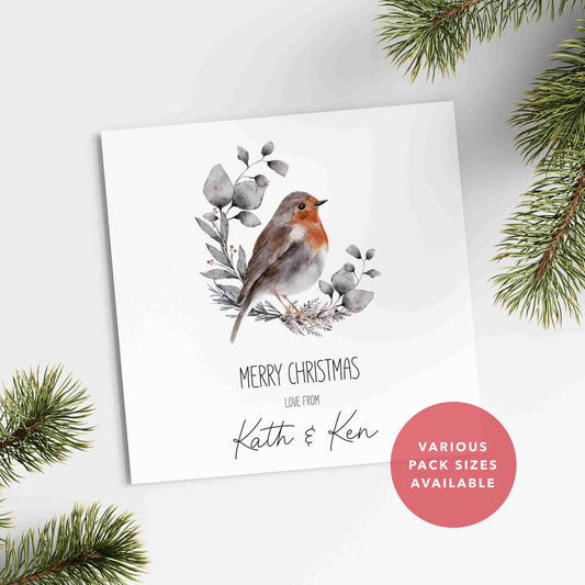 Winter Robin Wreath Pack of Christmas Cards