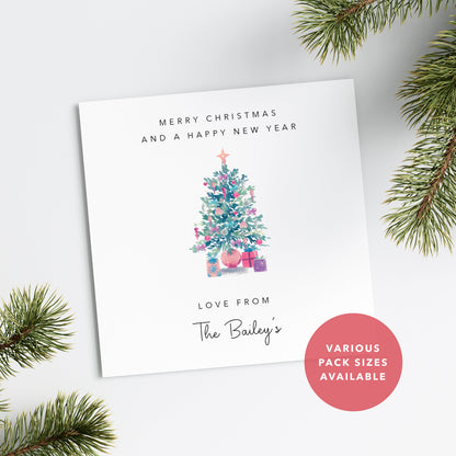 Pink Christmas Tree Pack of Christmas Cards