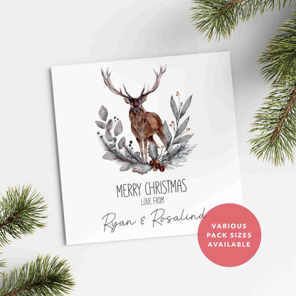 Stag rustic design Pack of Christmas Cards