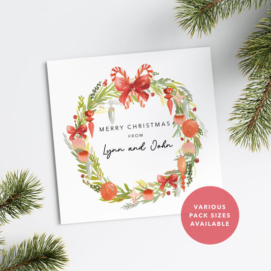 Cinnamon Orange Christmas Wreath Pack of Christmas Cards